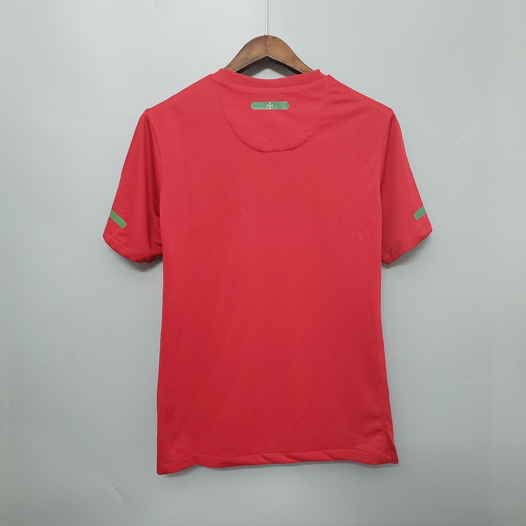 Camiseta Retro Portugal Local Roja y Gris Claro 2010 - espalda