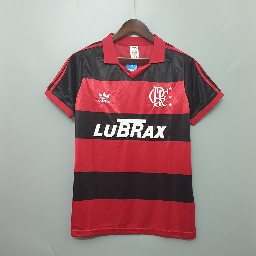 Camiseta Retro Flamengo Local Gris y Roja 1990 - frente