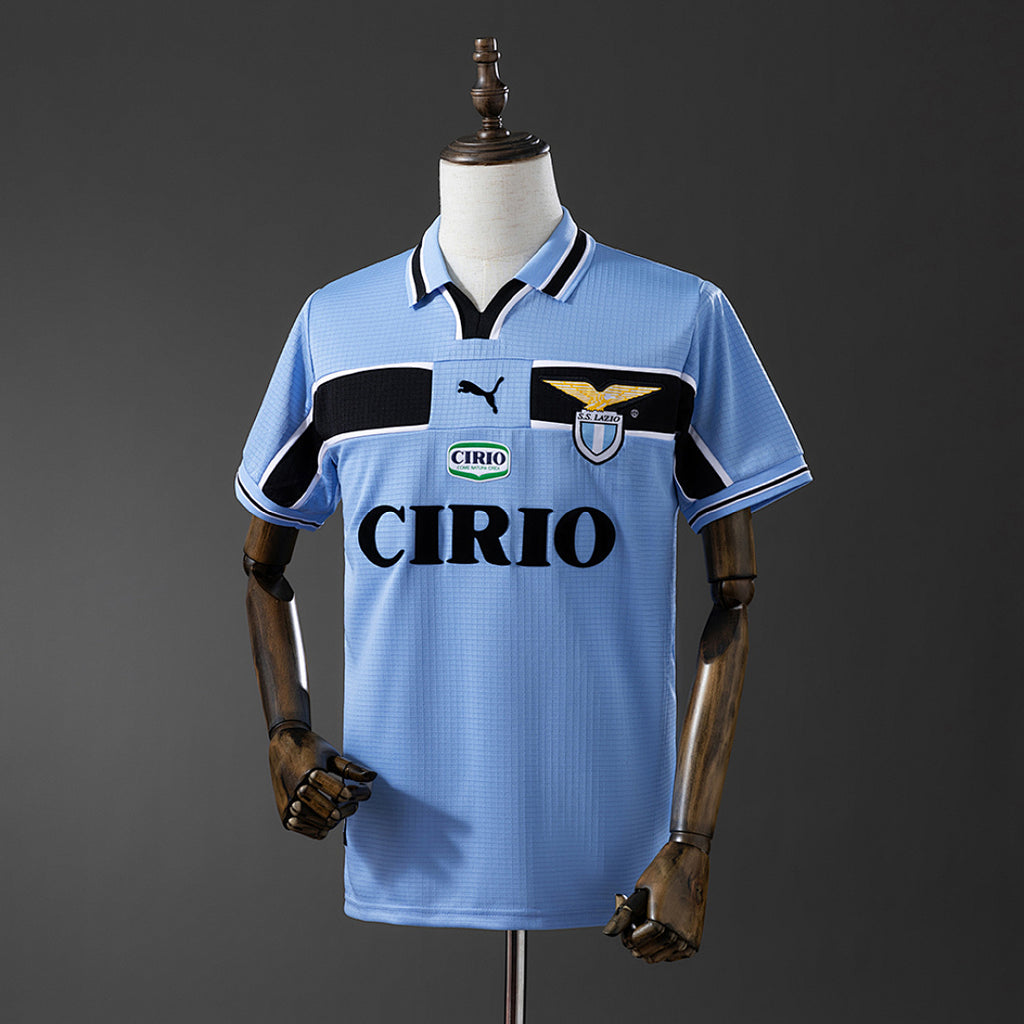 Camiseta Retro Lazio Local Negra y Gris 99/00 - frente
