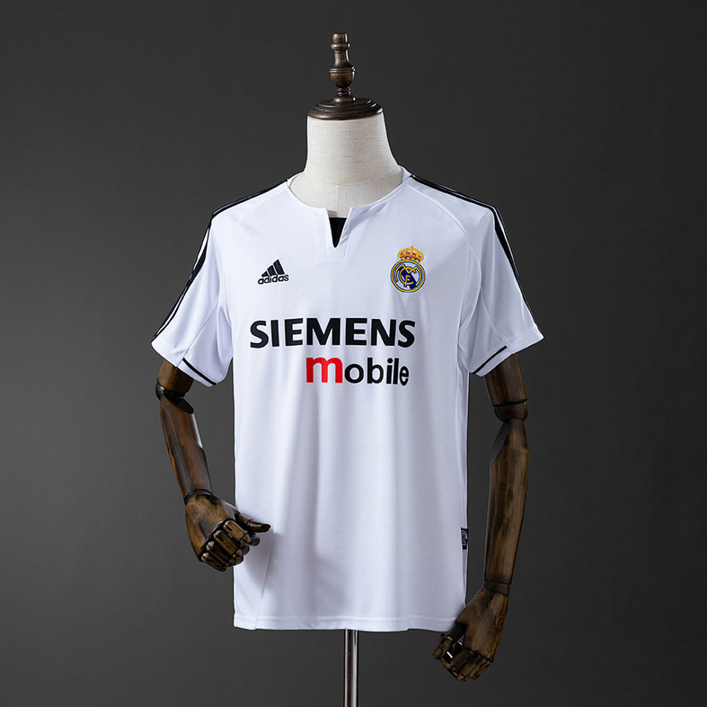 Camiseta Retro Real Madrid Local Gris y Celeste 04/05 - frente