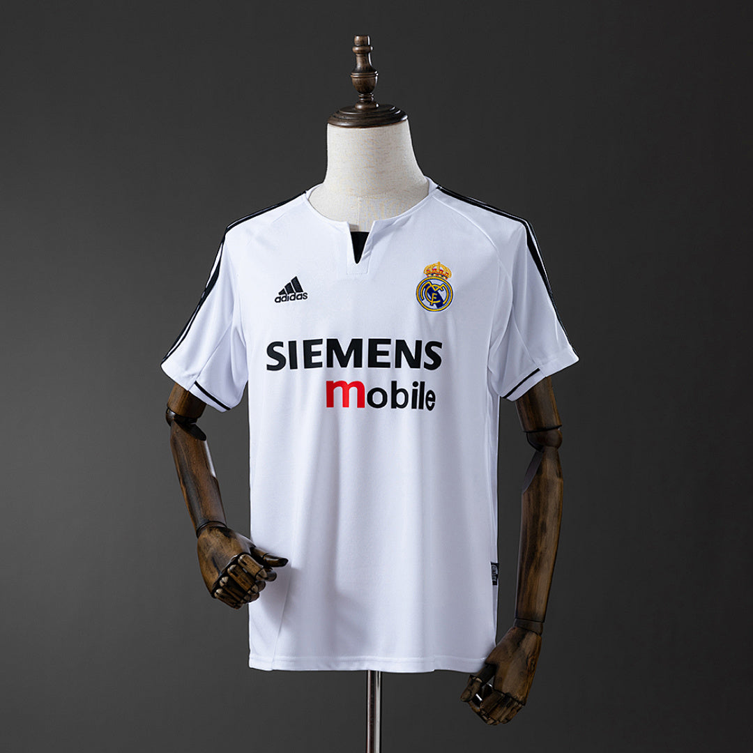 Camiseta Retro Real Madrid Local Gris y Celeste 04/05 - frente