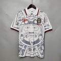 Camiseta Retro México Visita Gris Claro y Gris 1998 - frente