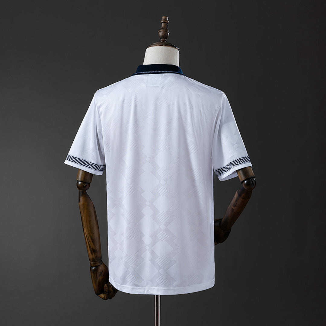 Camiseta Retro Inglaterra Local Celeste y Negra 1990 - espalda