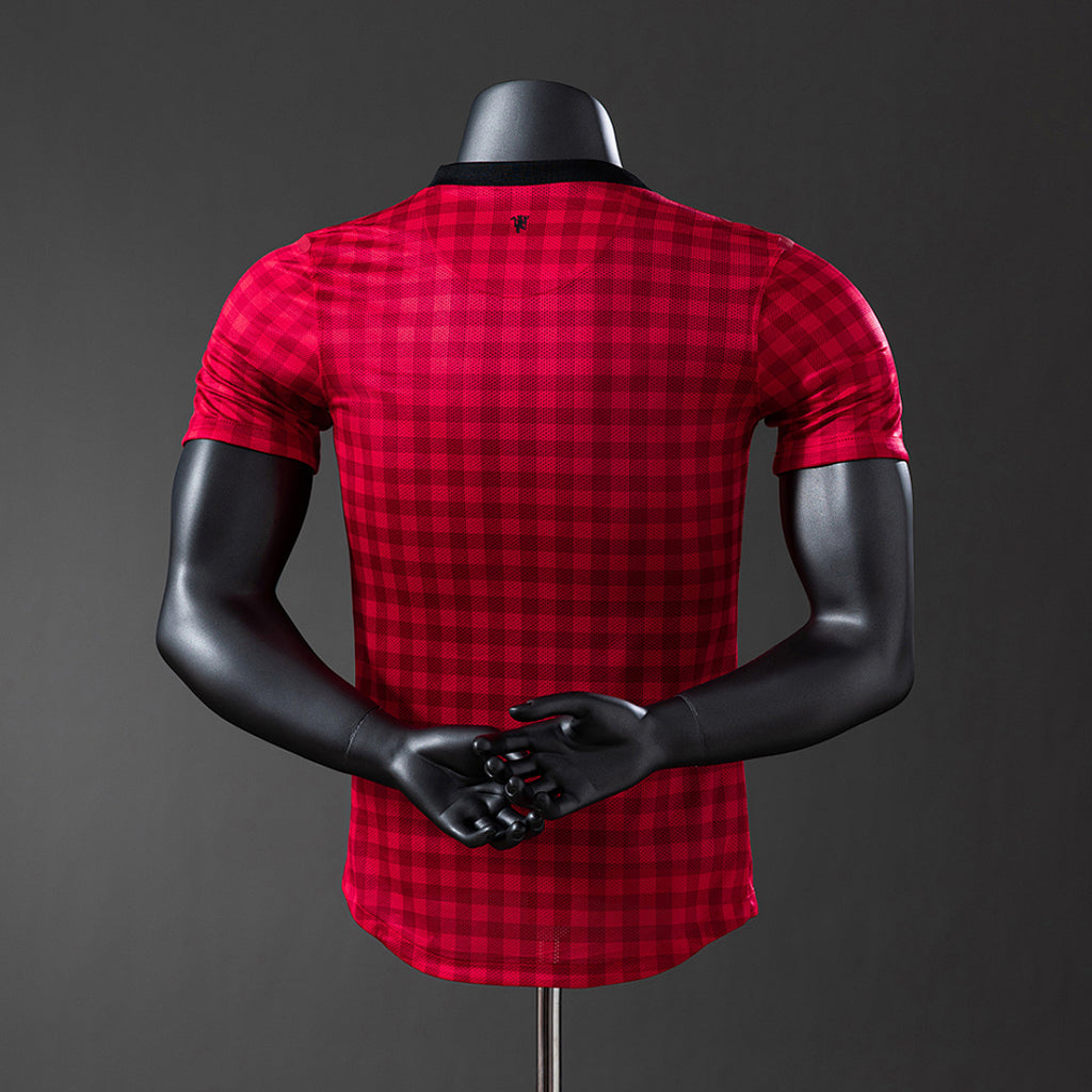 Camiseta Retro Manchester United Local Burdeos y Roja 12/13 - espalda