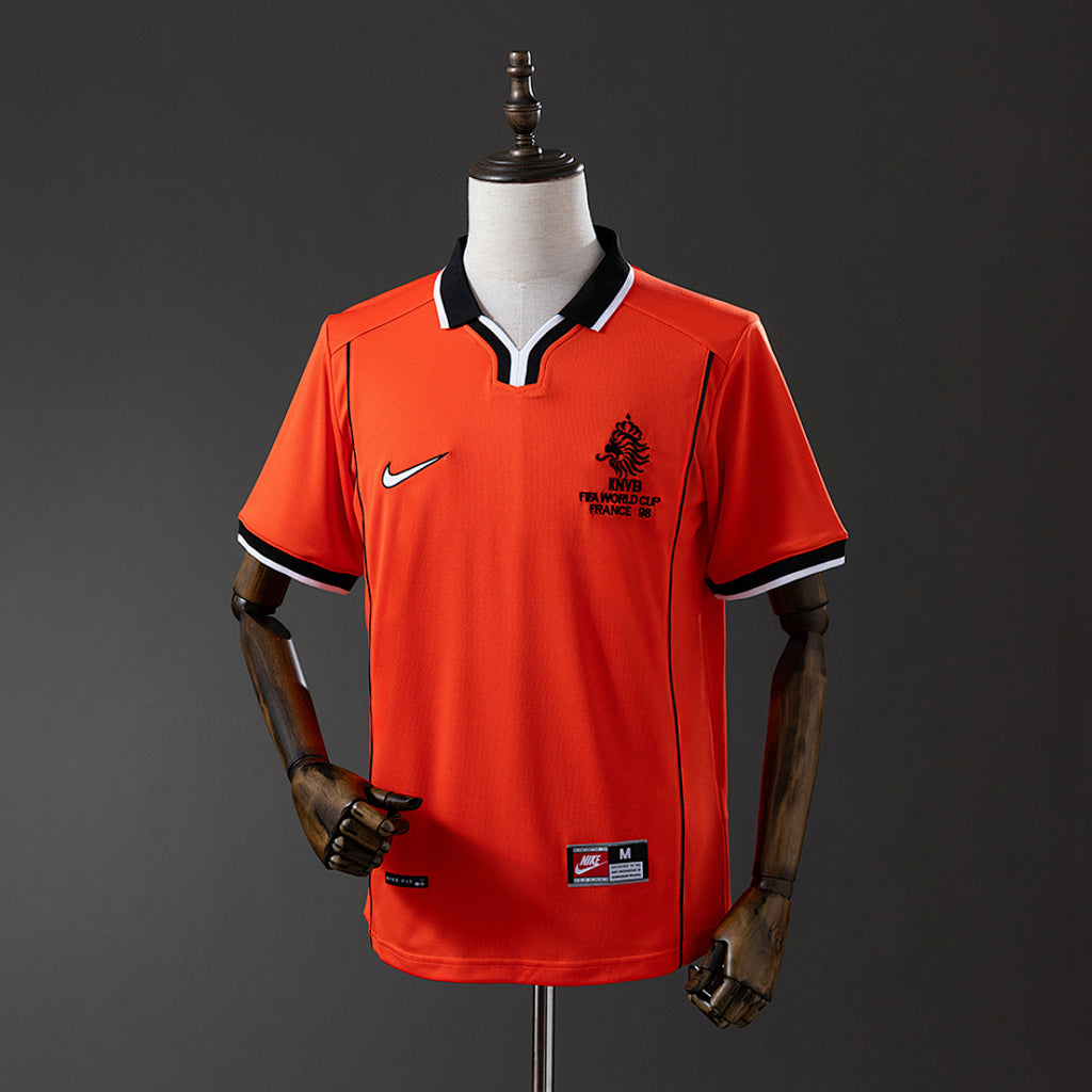Camiseta Retro Países Bajos Local Gris y Burdeos 1998 - frente
