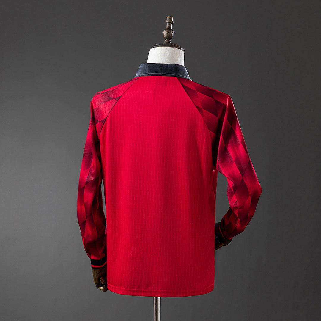 Camiseta Retro Manchester United Local Manga Larga 1996 - espalda