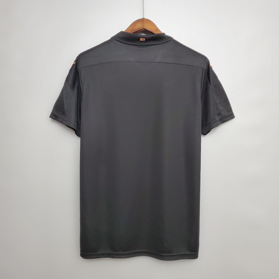 Camiseta Retro Manchester City Visita Azul Marino y Gris 20/21 - espalda