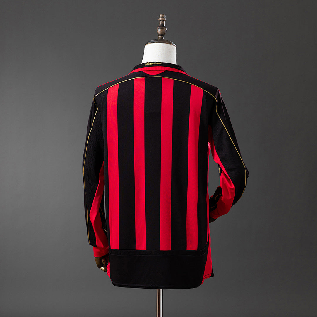 Camiseta Retro AC Milan Local Manga Larga 06/07 - espalda