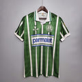 Camiseta Retro Palmeiras Local Gris Claro y Verde Oscuro 93/94 - frente