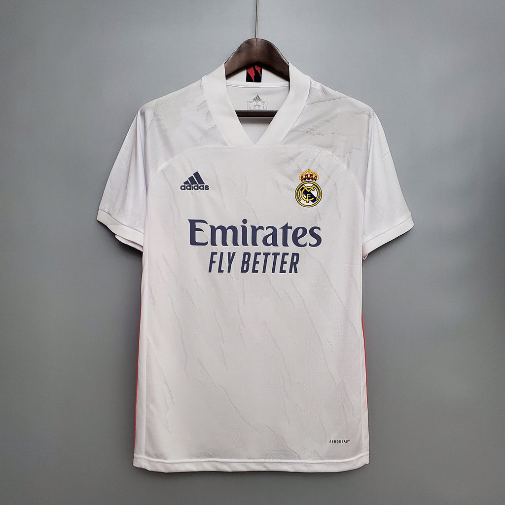Camiseta Retro Real Madrid Local Gris Claro y Gris 20/21 - frente