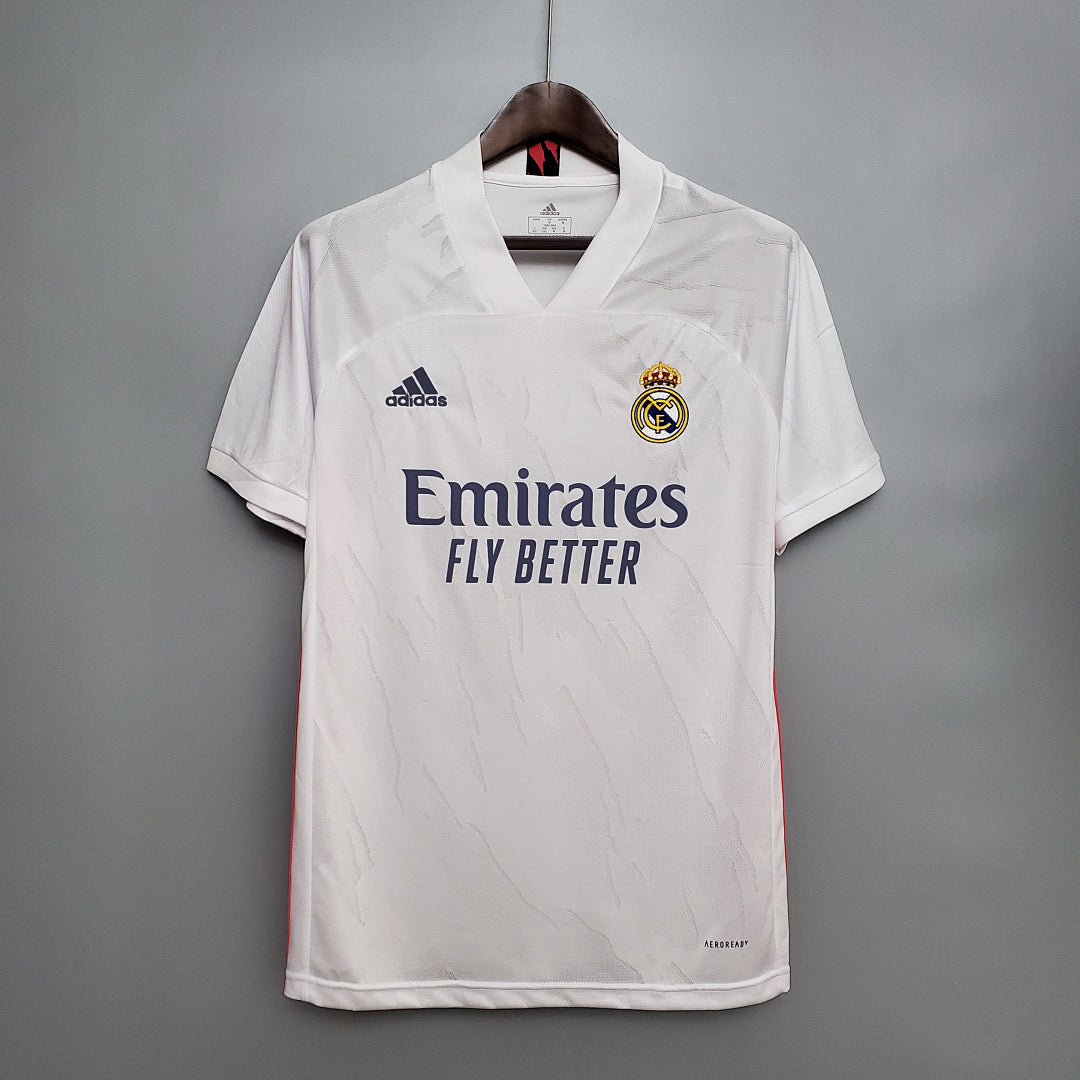 Camiseta Retro Real Madrid Local Gris Claro y Gris 20/21 - frente