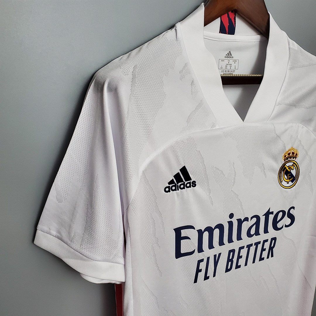 Camiseta Retro Real Madrid Local Gris Claro y Gris 20/21 - espalda