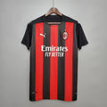 Camiseta Retro AC Milan Local Negra y Roja 20/21 - frente