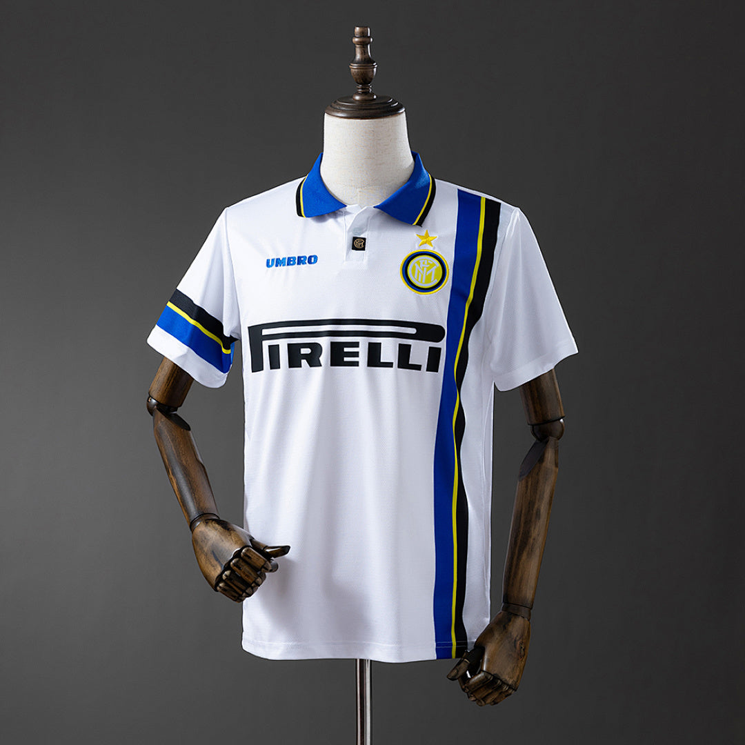 Camiseta Retro Inter de Milán Visita Gris y Celeste 97/98 - frente