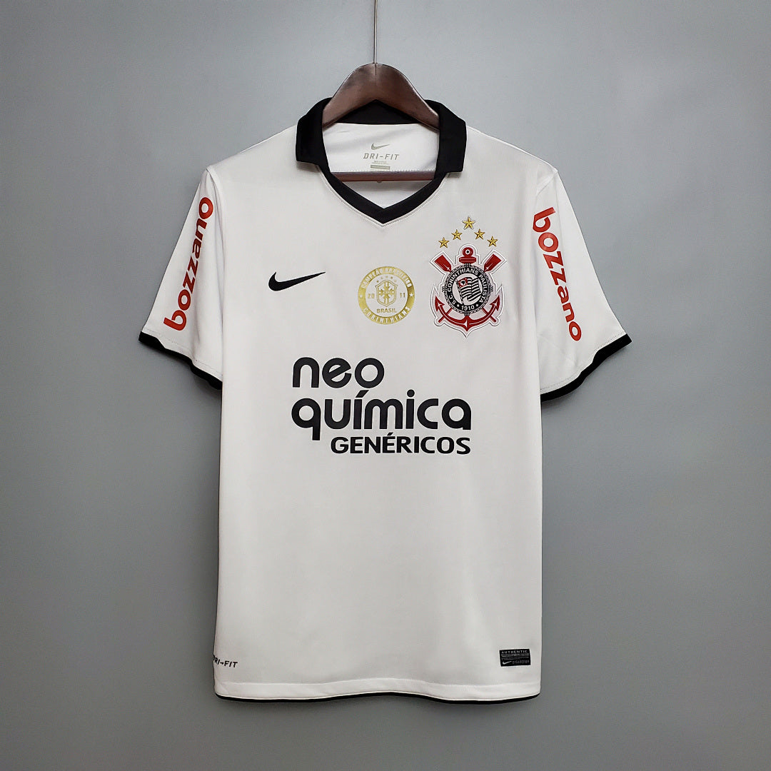 Camiseta Retro Corinthians Local Gris Claro y Gris 2012 - frente