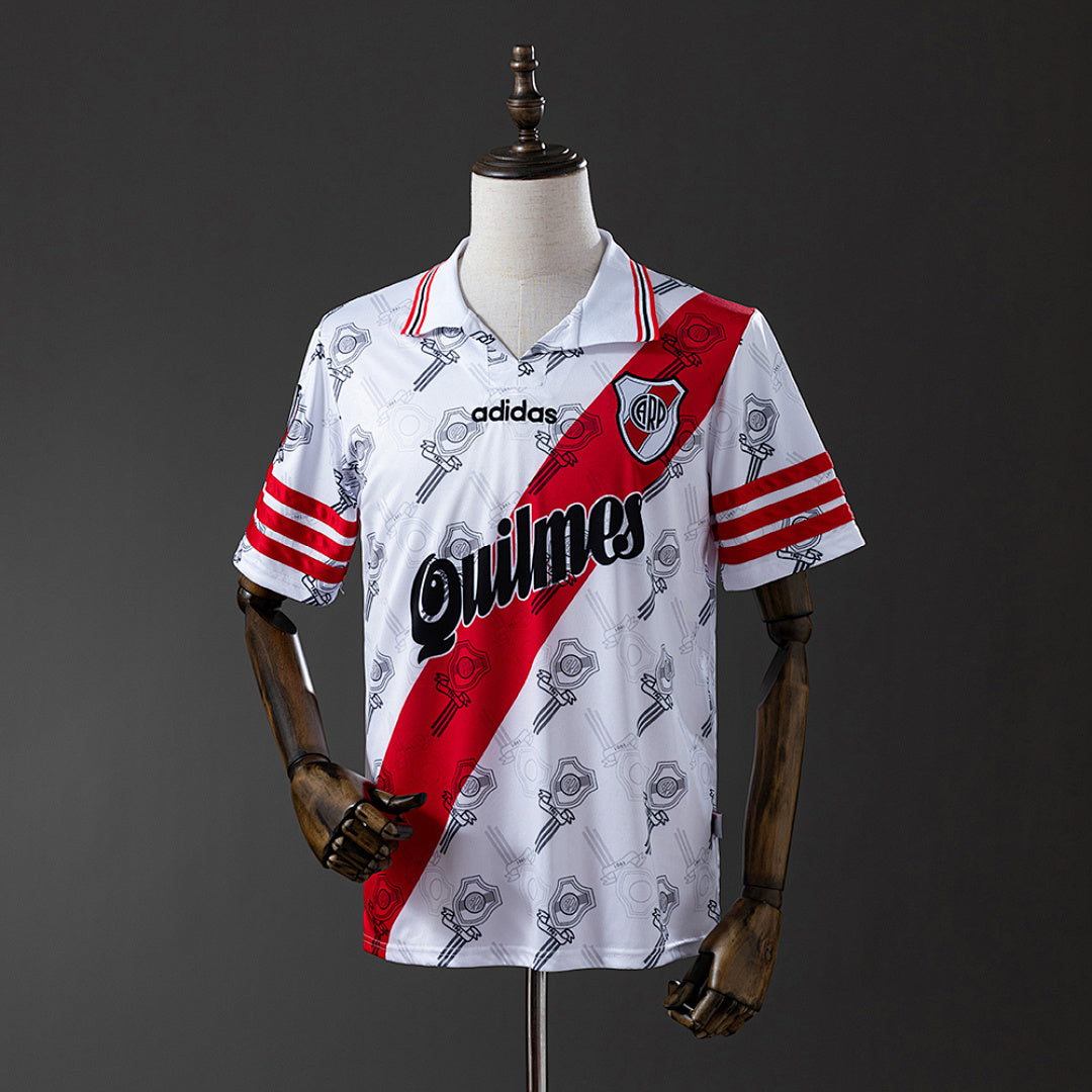 Camiseta Retro River Plate Local Gris y Gris Claro 95/96 - frente
