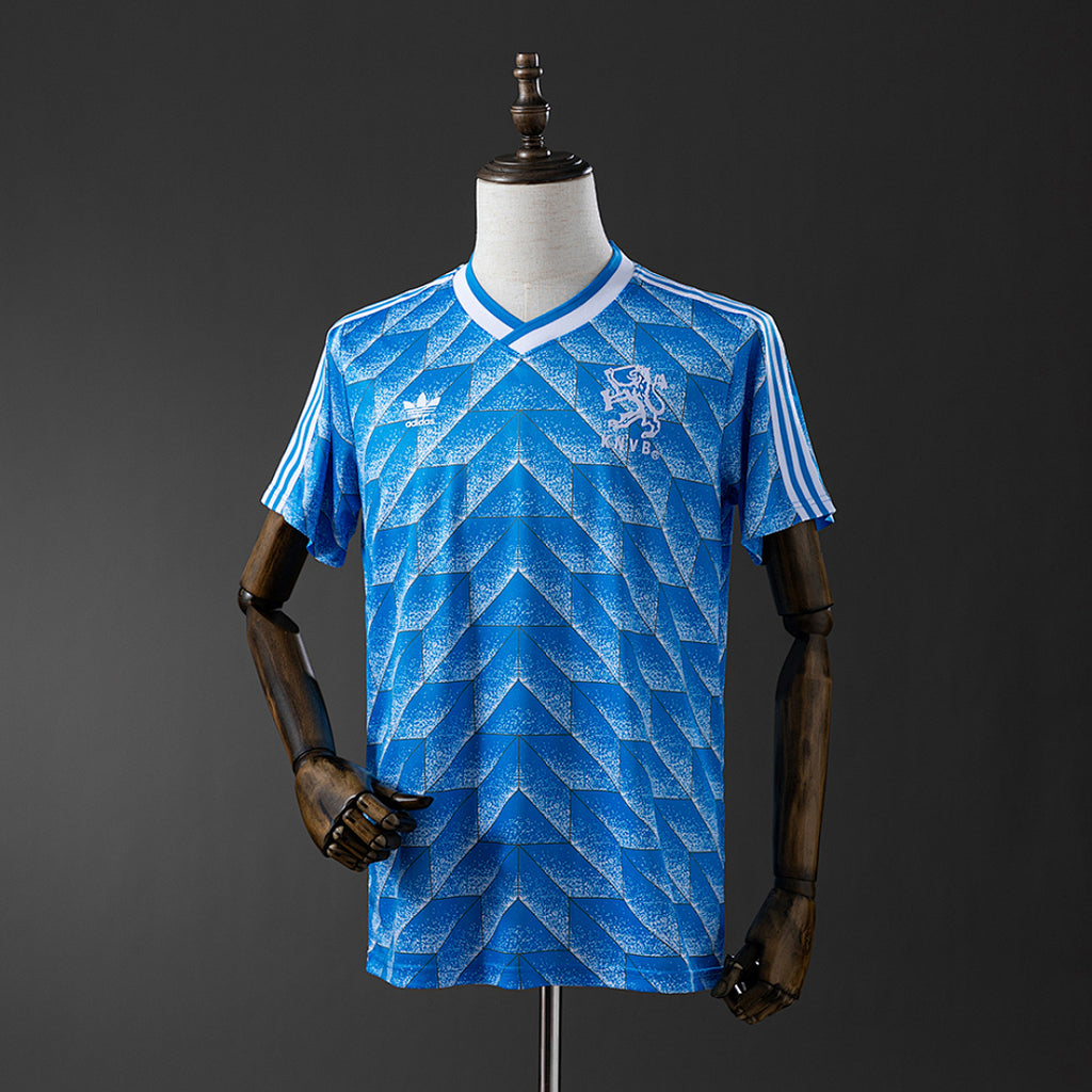 Camiseta Retro Países Bajos Local Negra y Azul 1988 - frente