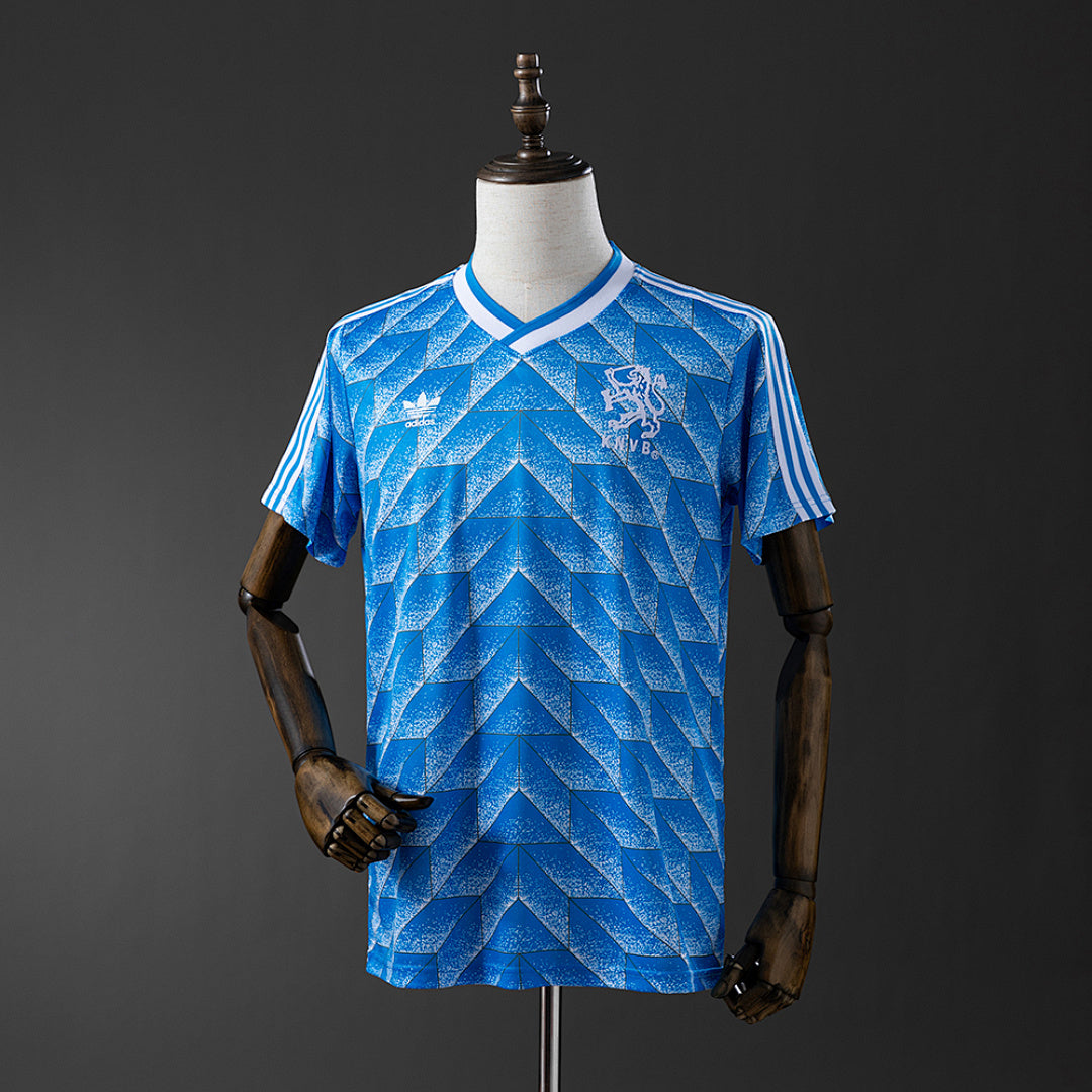 Camiseta Retro Países Bajos Local Negra y Azul 1988 - frente
