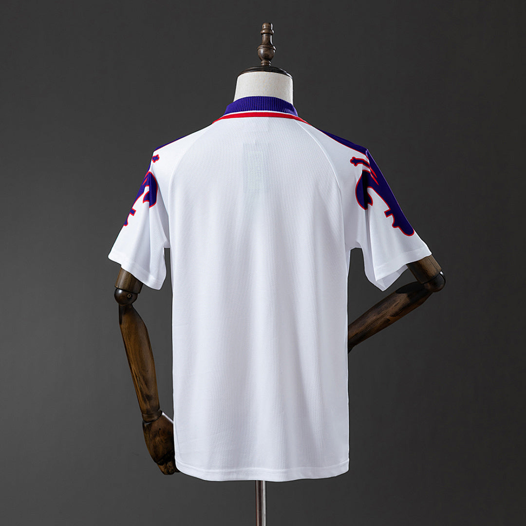 Camiseta Retro Fiorentina Visita Celeste y Negra 95/96 - espalda