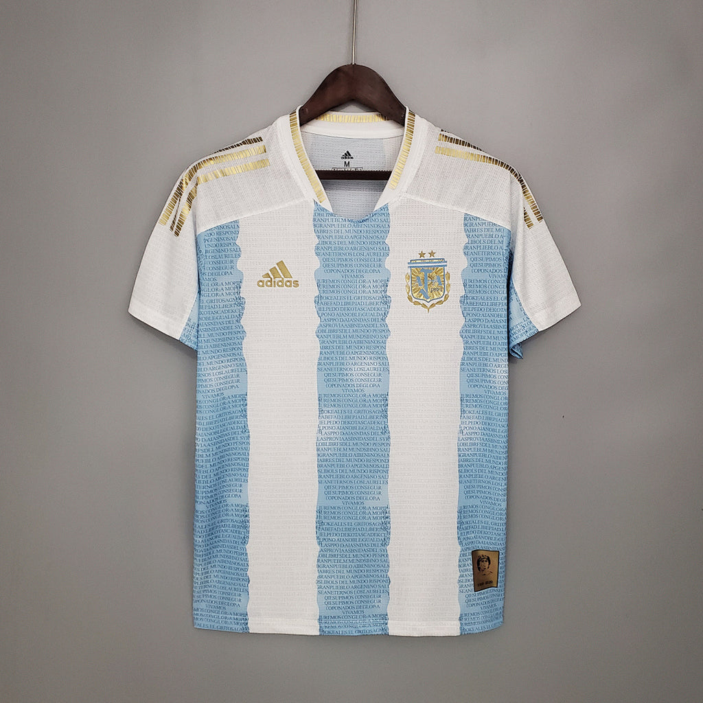 Camiseta Retro Argentina Blanca Edición Especial 2021 - frente