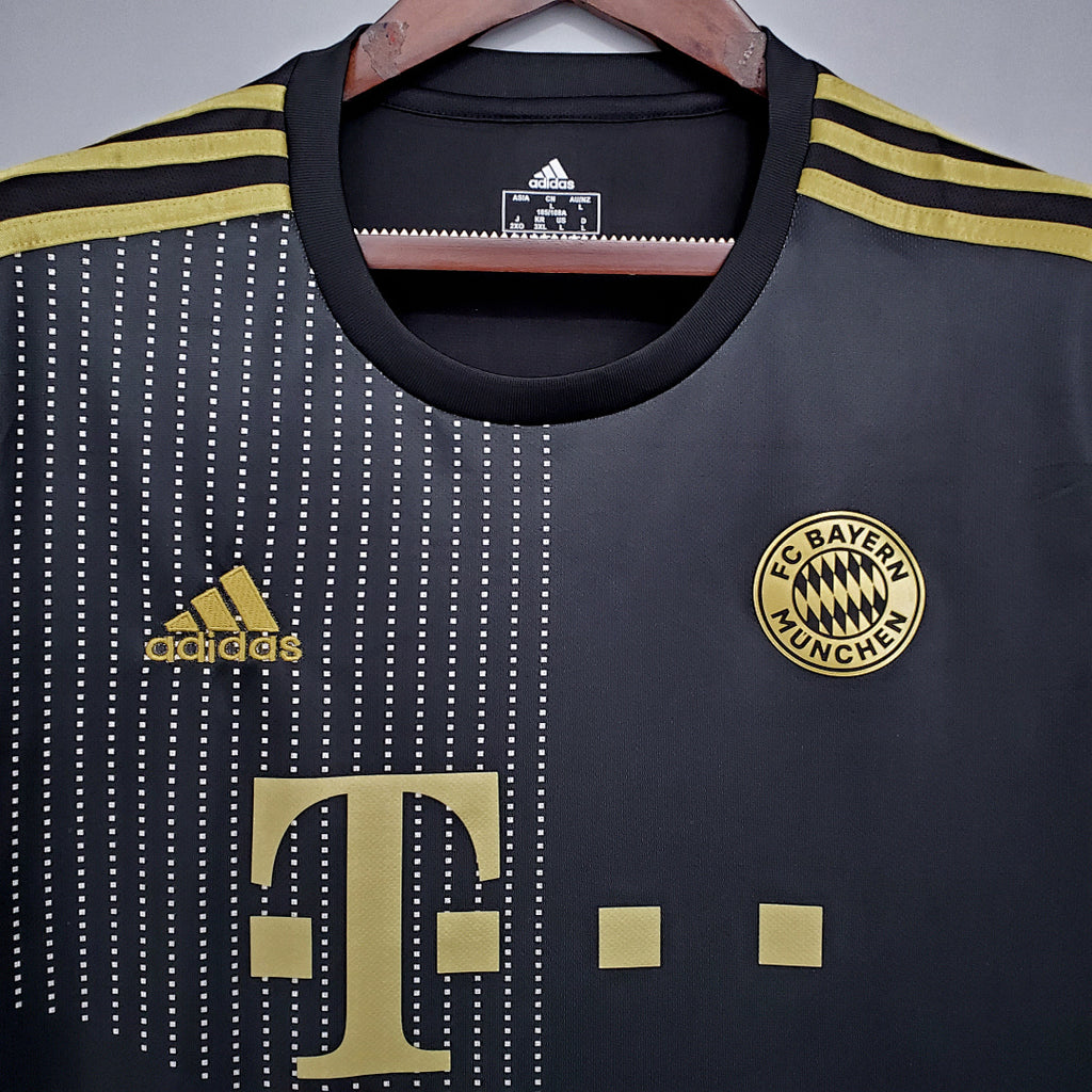 Camiseta Retro Bayern Múnich Visita Amarilla y Negra 21/22 - espalda