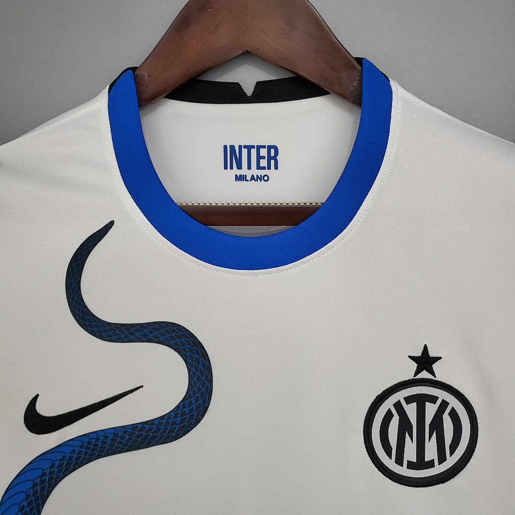 Camiseta Retro Inter de Milán Visita Azul Marino y Gris Claro 21/22 - espalda