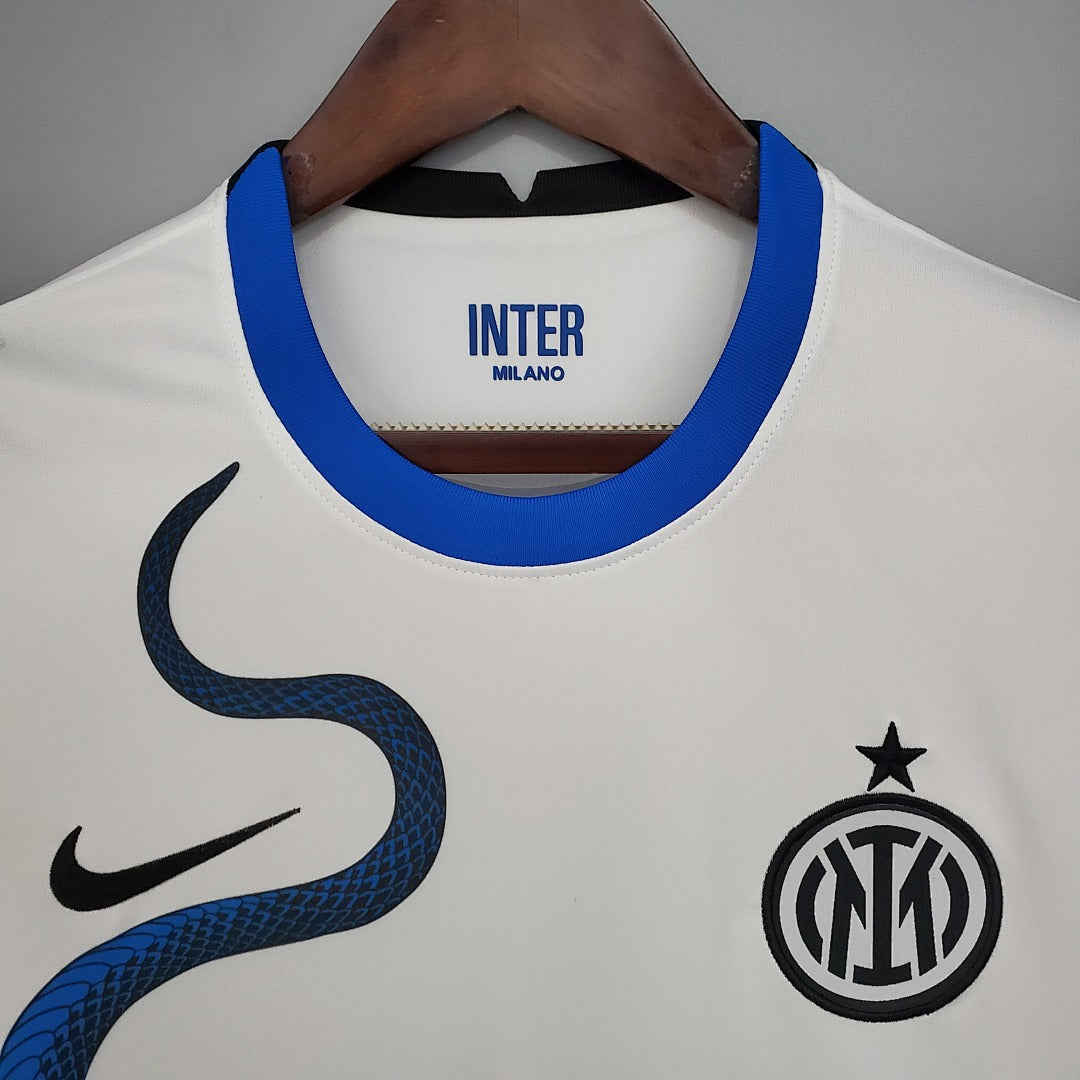 Camiseta Retro Inter de Milán Visita Azul Marino y Gris Claro 21/22 - espalda