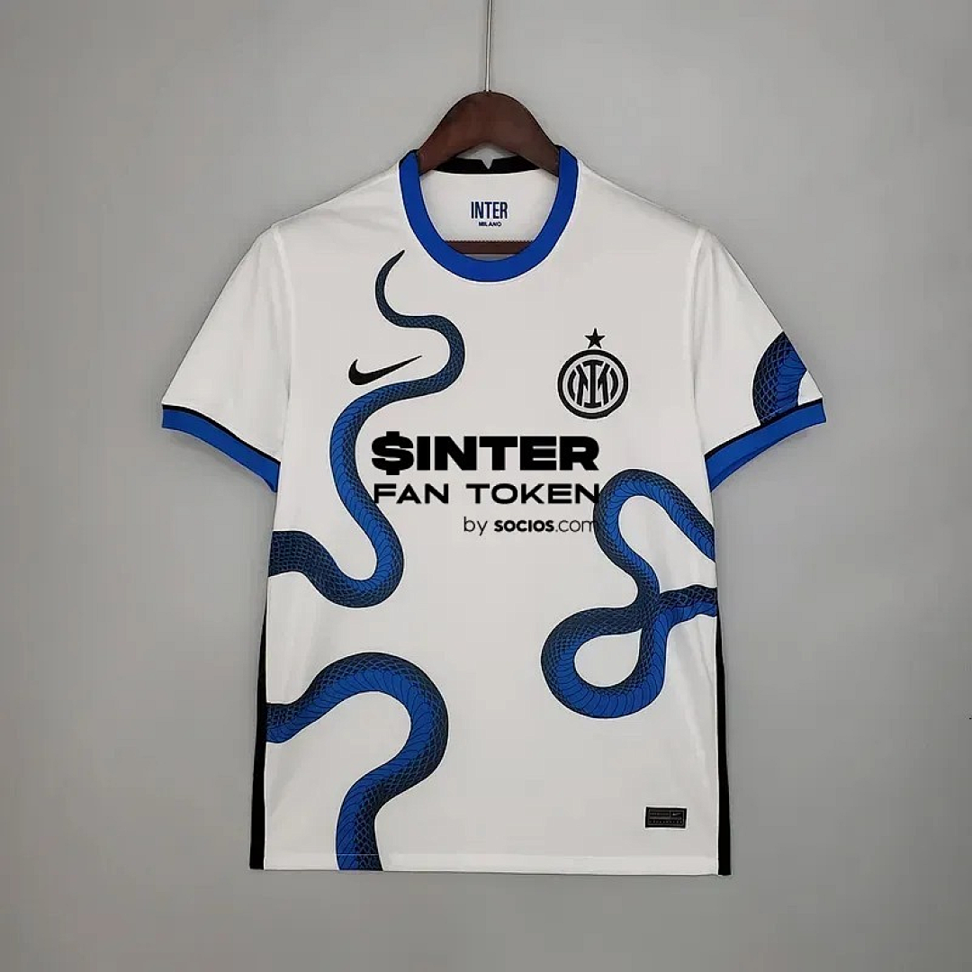 Camiseta Retro Inter de Milán Visita Gris Claro y Azul Marino 21/22 - frente