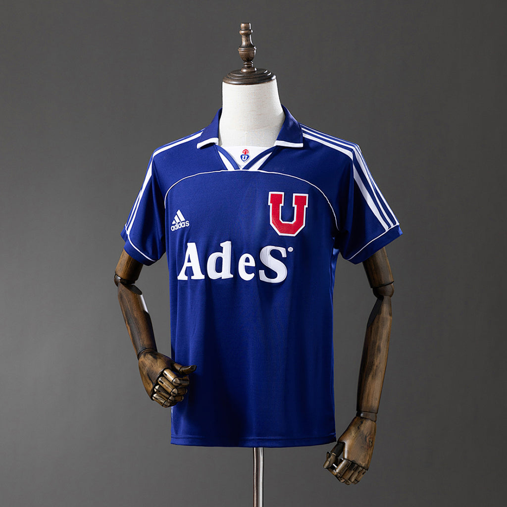 Camiseta Retro U. de Chile Local Azul Marino y Gris 1998 - frente