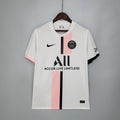 Camiseta Retro PSG Visita Gris Claro y Roja 21/22 - frente