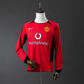 Camiseta Retro Manchester United Local Manga Larga 02/04 - frente