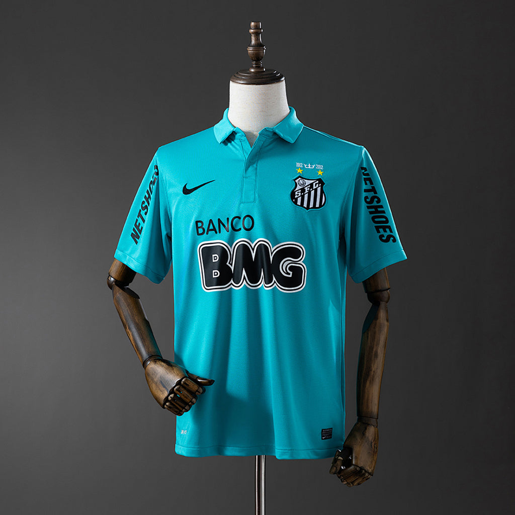 Camiseta Retro Santos Visita Negra y Turquesa 12/13 - frente