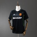 Camiseta Retro Manchester United Visita Negra y Gris 1988 - frente