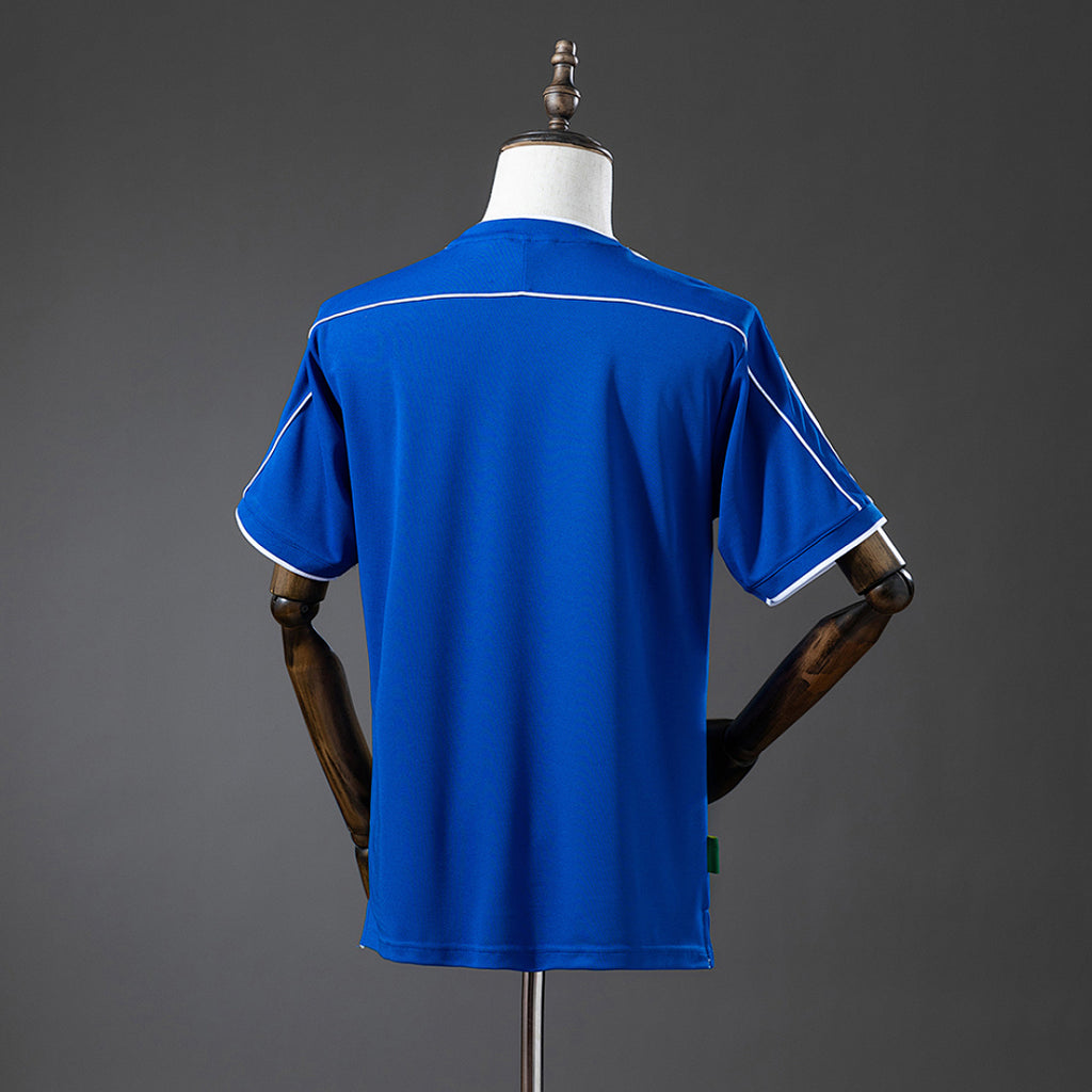 Camiseta Retro Brasil Visita Azul y Gris 1998 - espalda