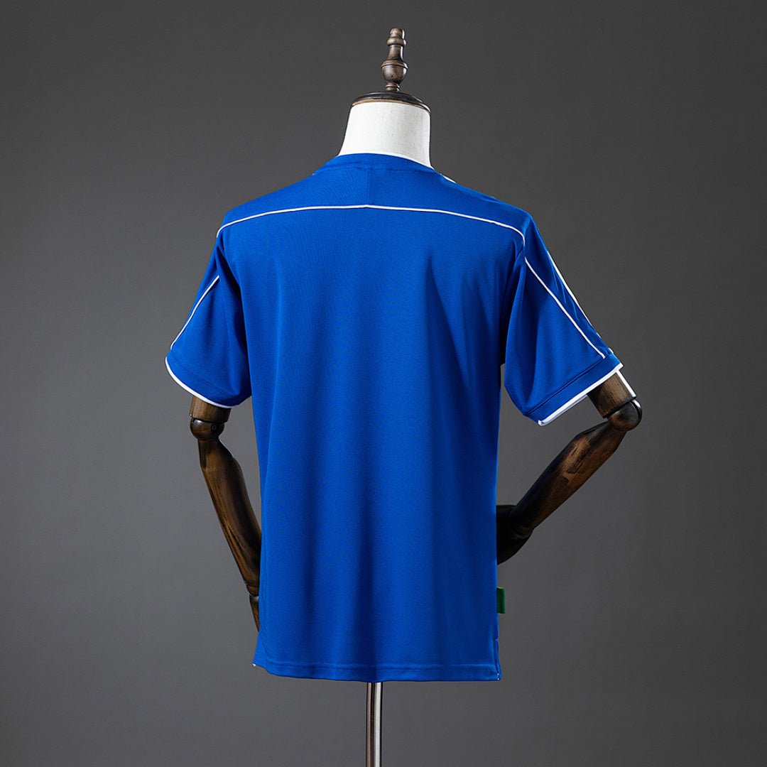 Camiseta Retro Brasil Visita Azul y Gris 1998 - espalda