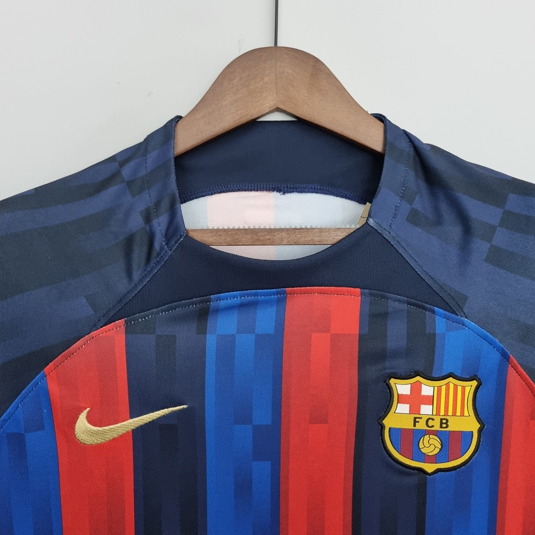 Camiseta Retro FC Barcelona Local Azul y Azul Marino 22/23 - espalda