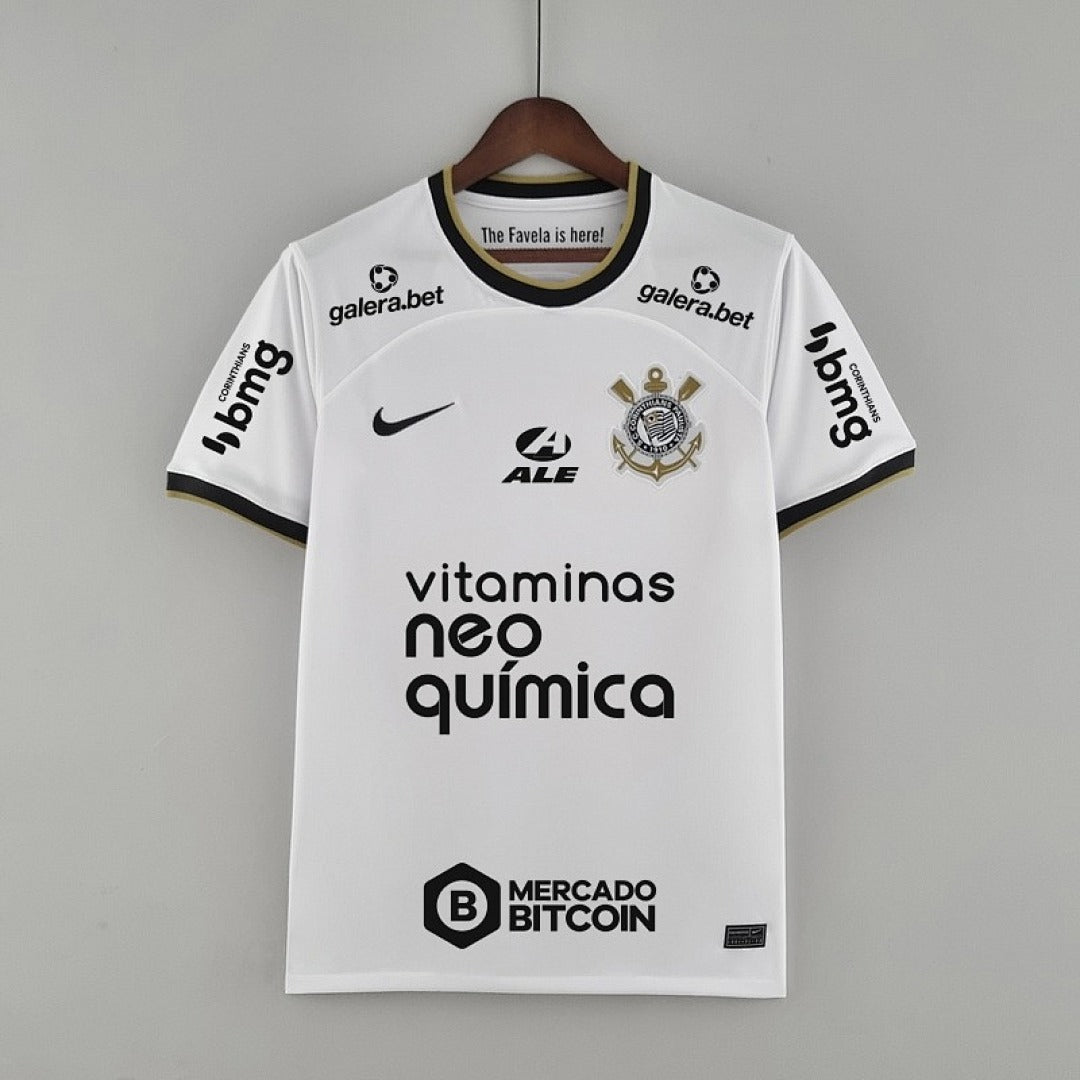 Camiseta Retro Corinthians Local Con Sponsors 22/23 - frente