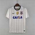 Camiseta Retro Corinthians Local Gris Claro y Morada 2012 - frente