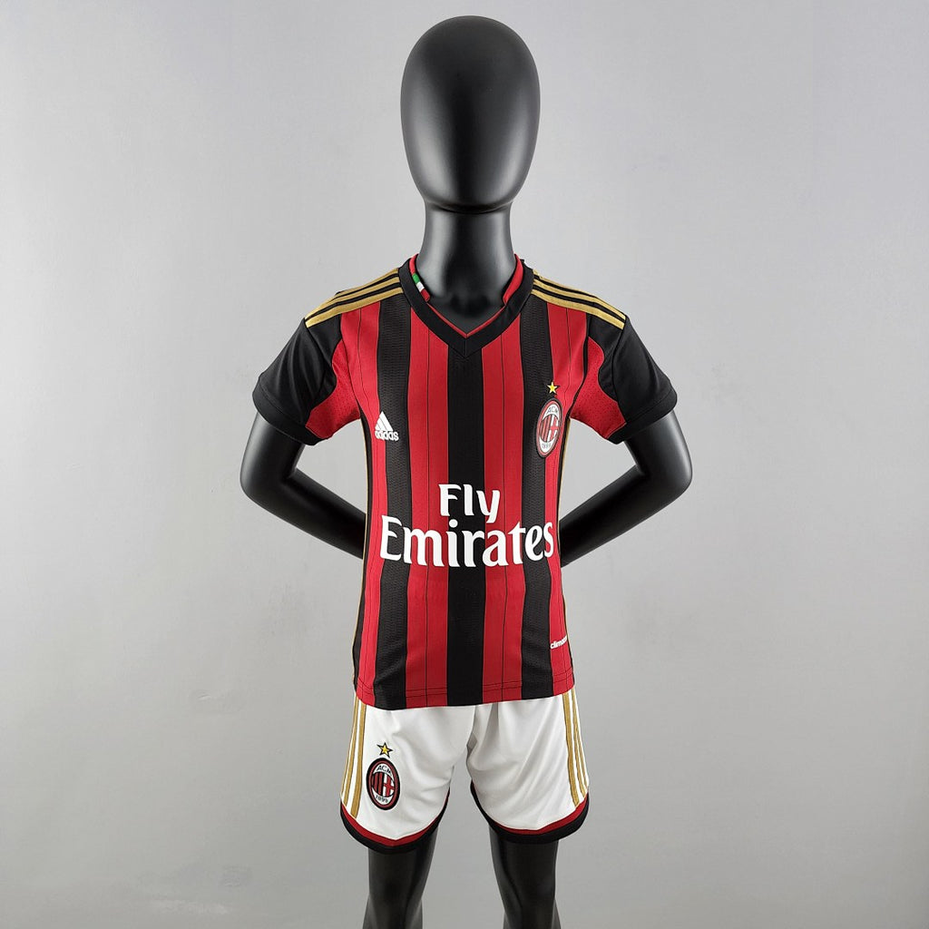 Conjunto Niños AC Milan Local Gris Claro y Gris 13/14 - frente