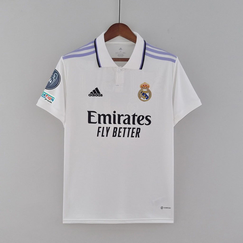 Camiseta Retro Real Madrid Local Gris Claro 22/23 - espalda