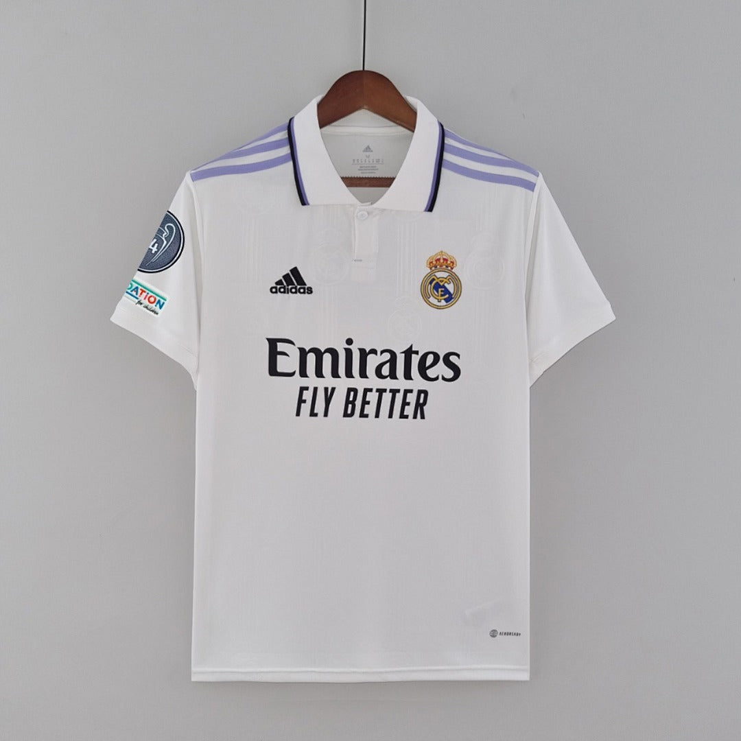 Camiseta Retro Real Madrid Local Gris Claro 22/23 - espalda