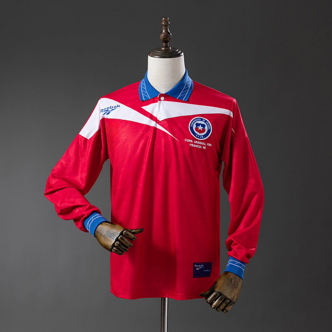 Camiseta Retro Chile Local Manga Larga 1998 - frente