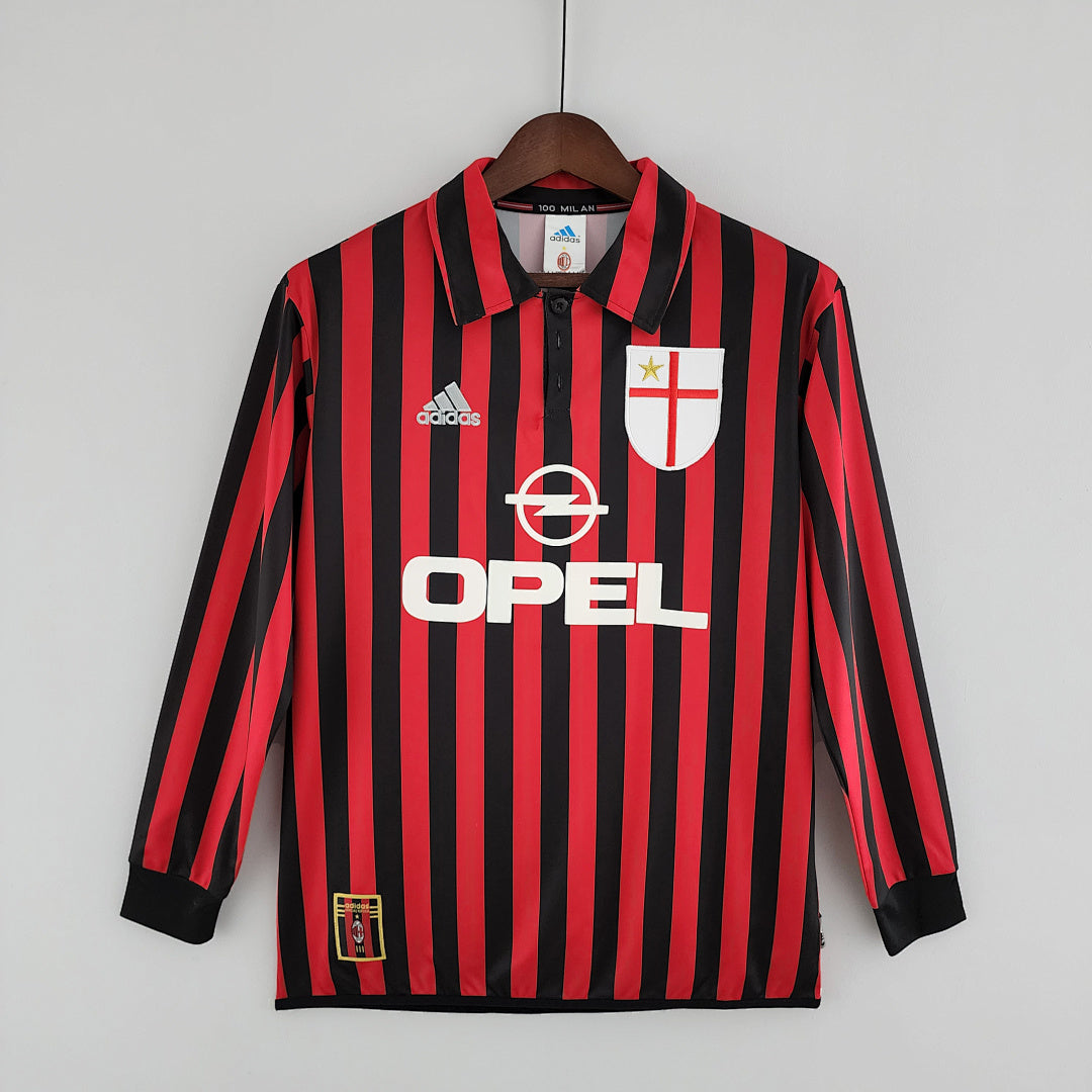 Camiseta Retro AC Milan Local Manga Larga 99/00 - frente
