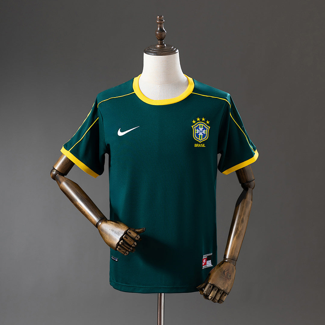 Camiseta Retro Brasil Portero Verde Oscuro 1998 - frente
