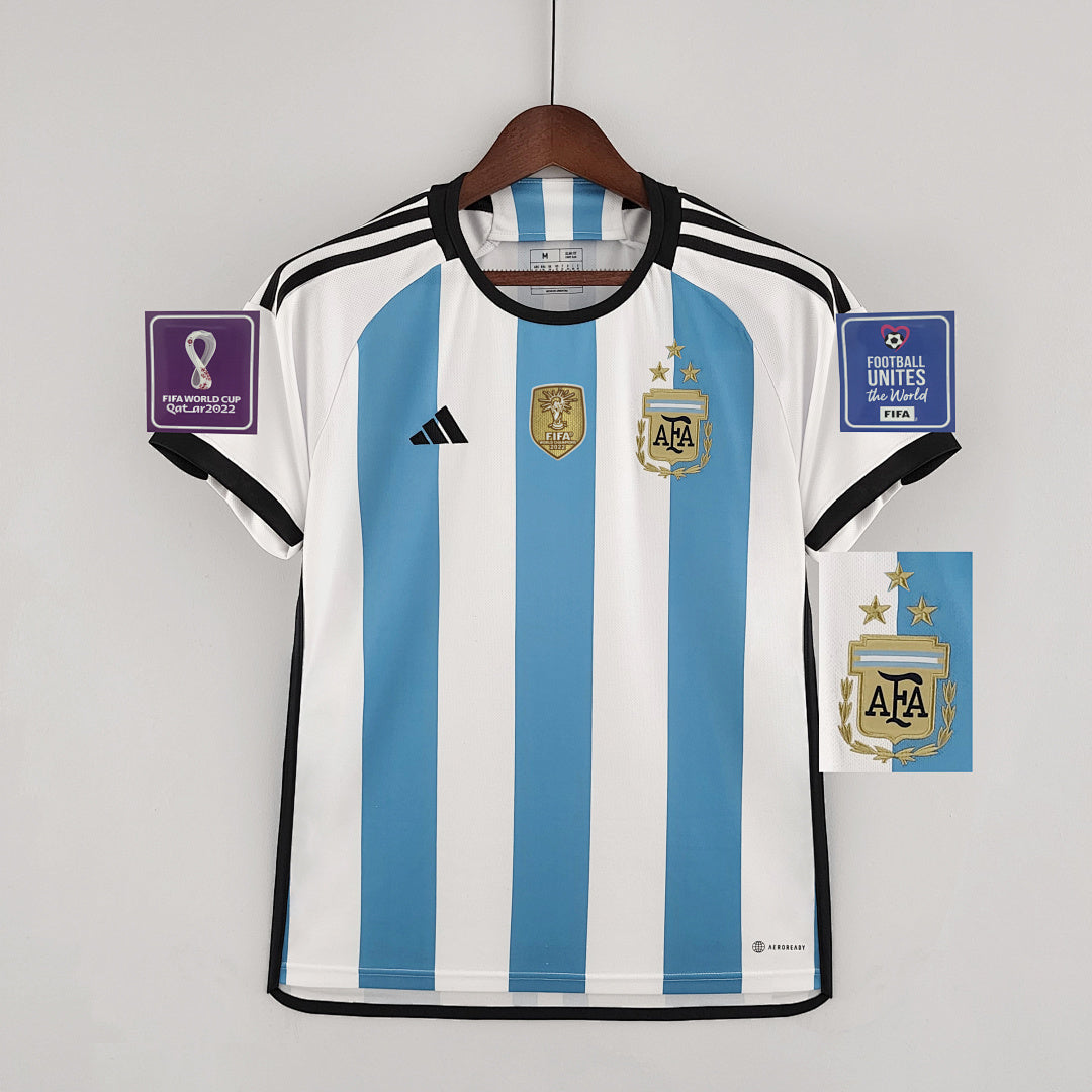 Camiseta Retro Argentina Local Mundial 2022 - frente