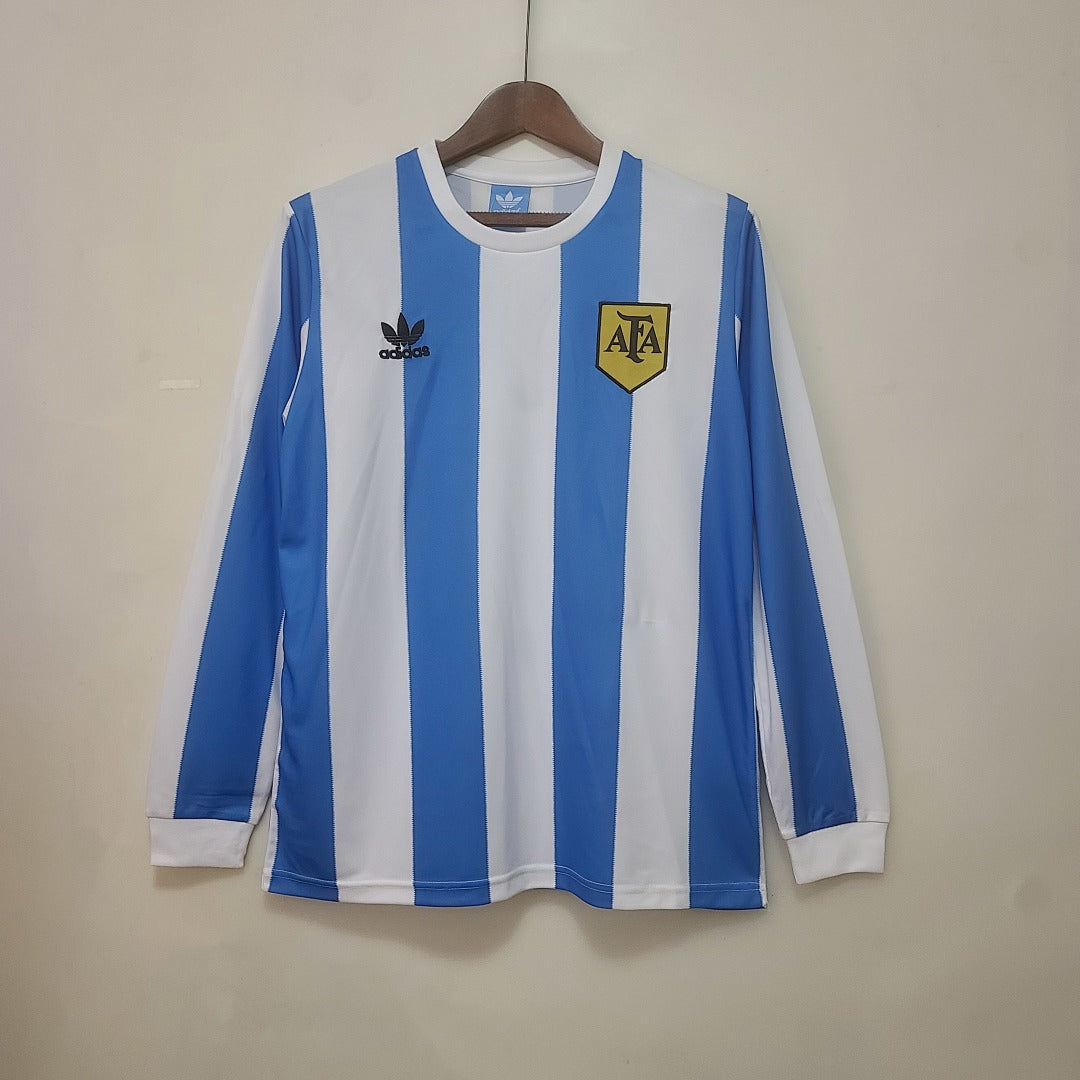 Camiseta Retro Argentina Local Manga Larga 1978 - frente