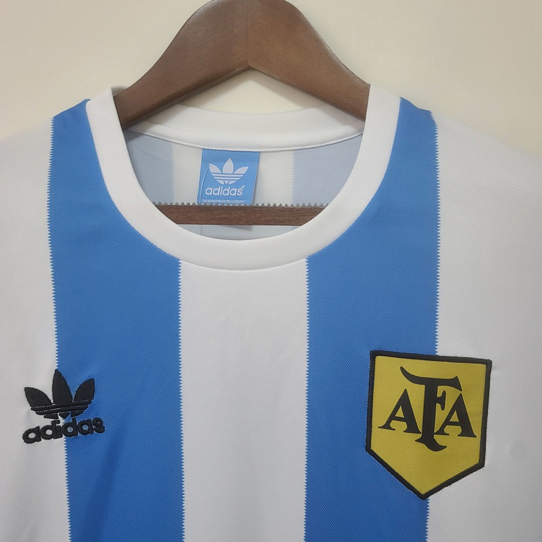 Camiseta Retro Argentina Local Manga Larga 1978 - espalda