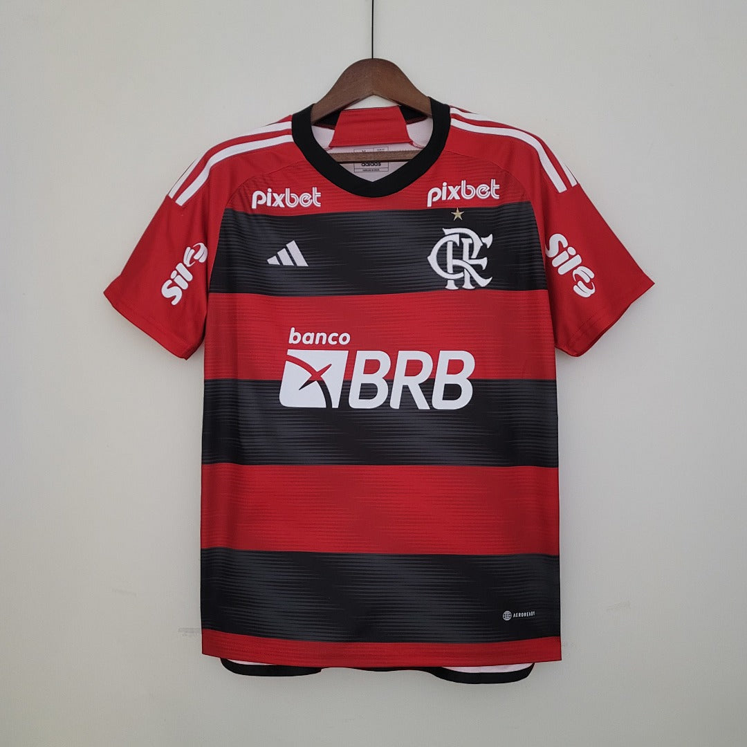 Camiseta Flamengo Local Con Sponsors 2023/24 - frente