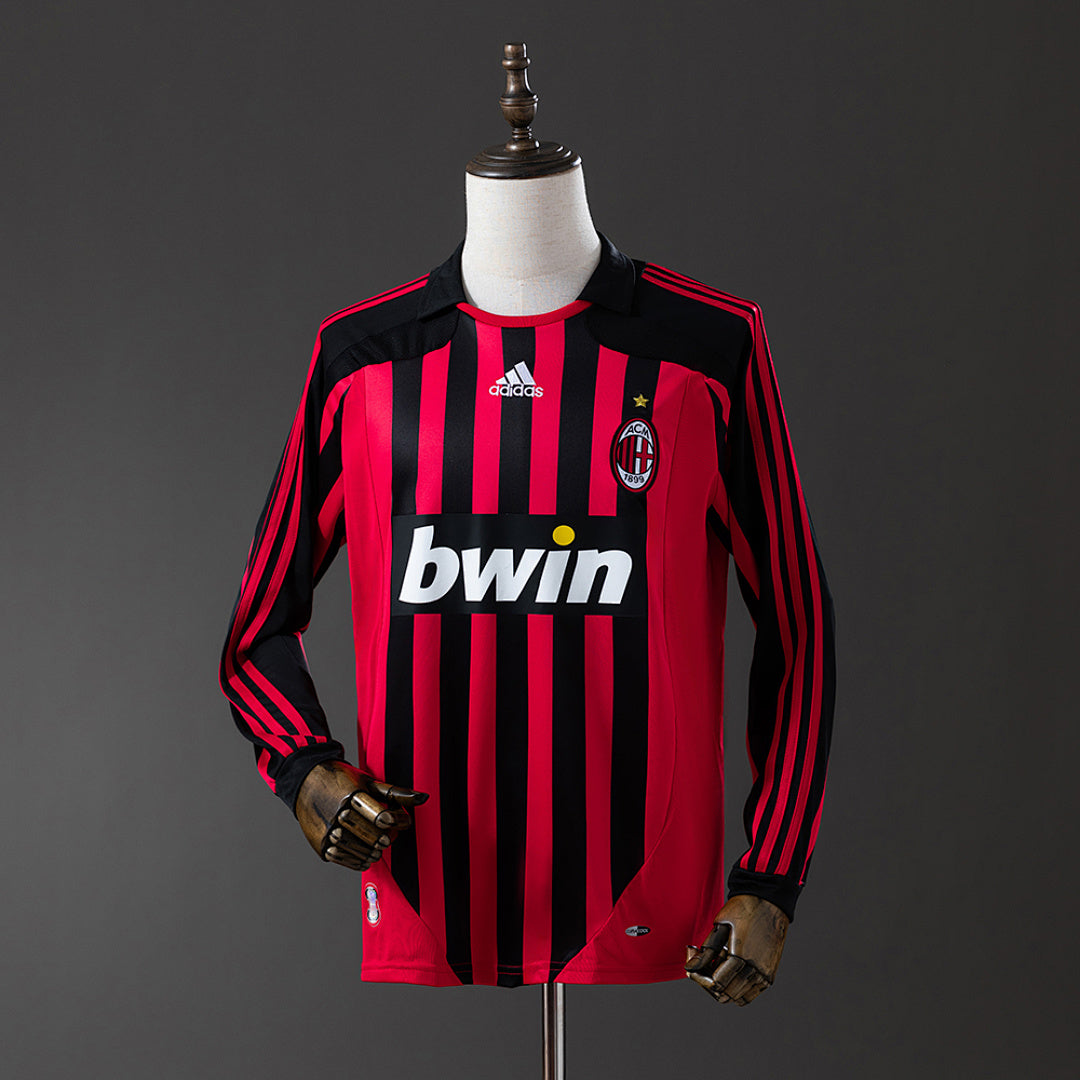 Camiseta Retro AC Milan Local Manga Larga 07/08 - frente
