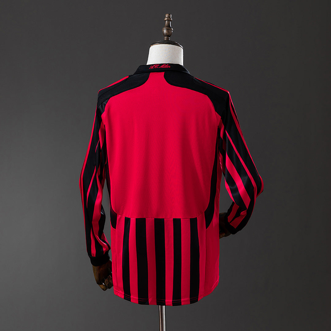 Camiseta Retro AC Milan Local Manga Larga 07/08 - espalda